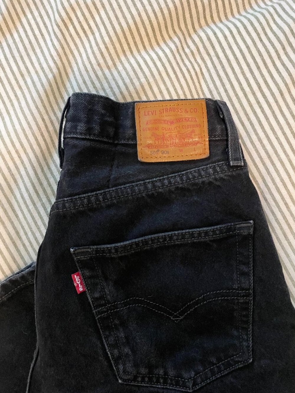 Vintage Straight Leg Dark Wash Black Levi's 501 Jeans